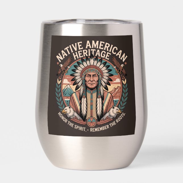 Native american heritage insulated tumbler (Back)