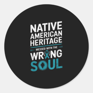 Native American Heritage Suicide Prevention Awaren Classic Round Sticker