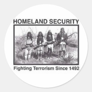 Native American Homeland Security T-shirts Classic Round Sticker