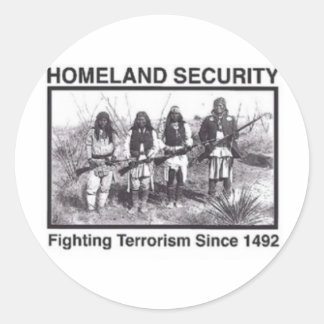 Native American Homeland Security T-shirts Classic Round Sticker