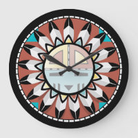 Native American Hopi Abstract Clock Design