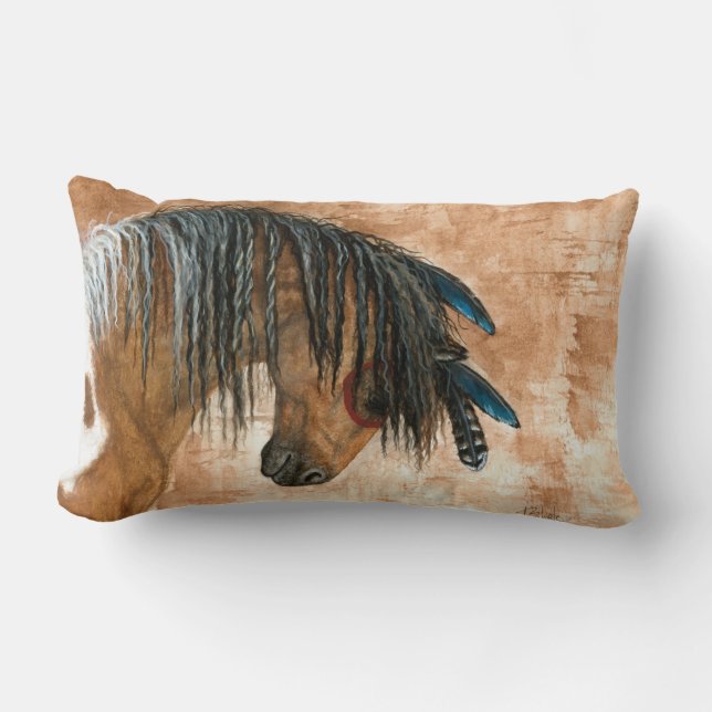 Native American Horse by BiHrle Pillow (Front)