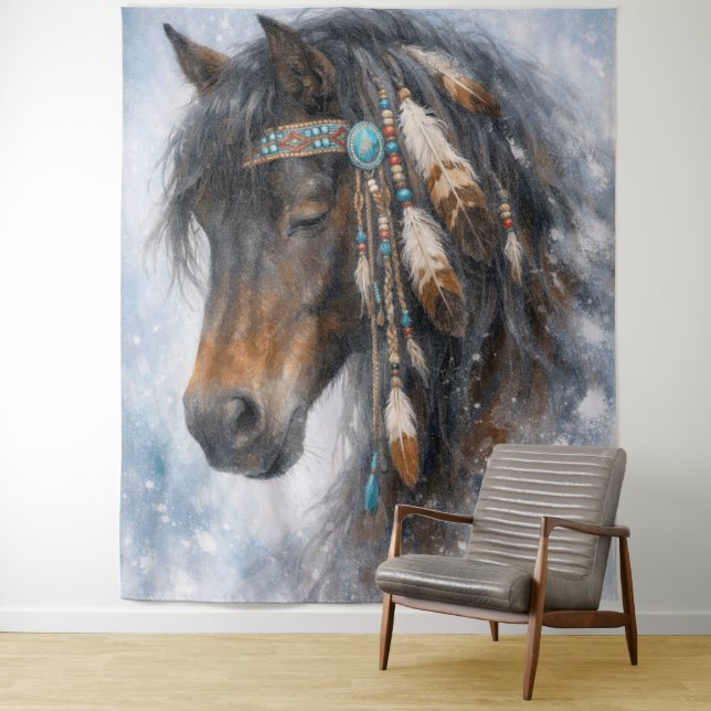 Native American Horse - Tapestry (In Situ)