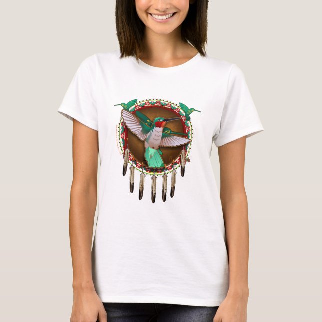 Native American hummingbird design T-Shirt (Front)