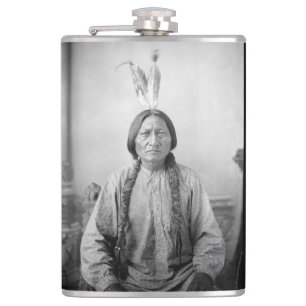Native American Icon: Lakota Leader Sitting Bull   Hip Flask
