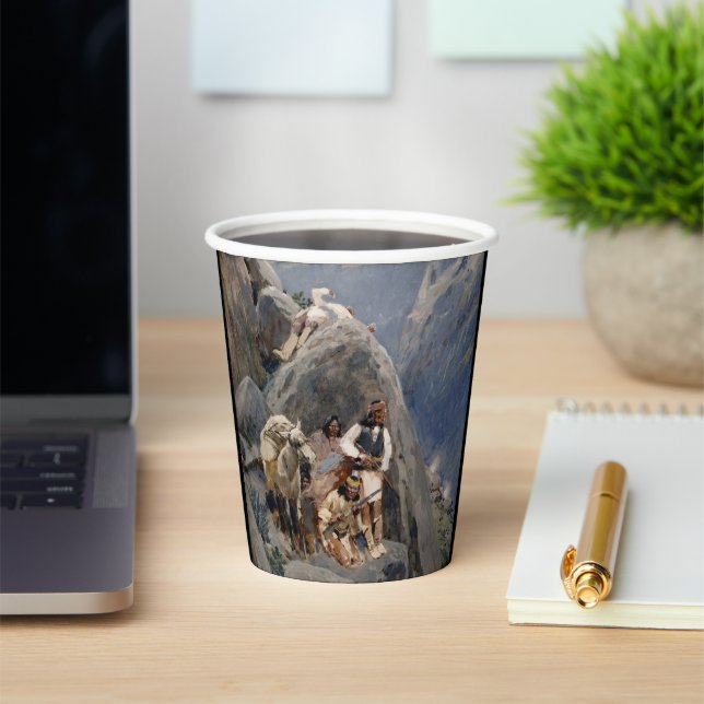 Native American Icons: Apache Warriors, US Cavalry Paper Cups (Insitu)