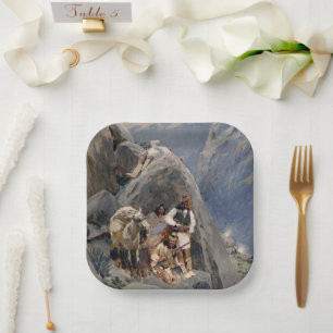 Native American Icons: Apache Warriors, US Cavalry Paper Plate