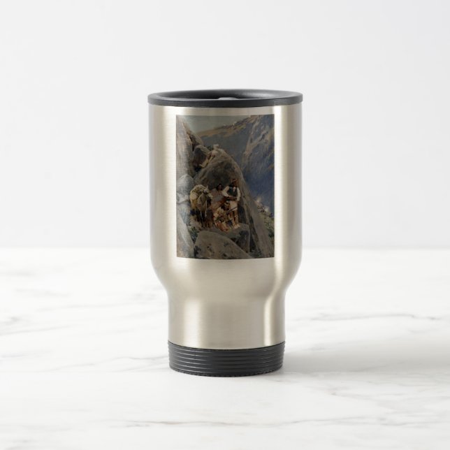 Native American Icons: Apache Warriors, US Cavalry Travel Mug (Center)