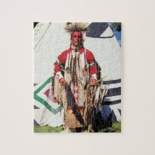 Native American in traditional garments at Jigsaw Puzzle