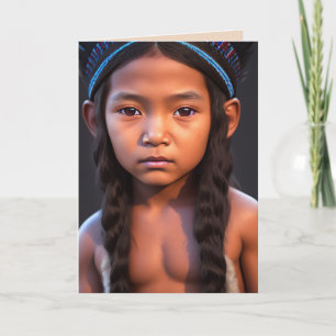 NATIVE AMERICAN INDIAN BOY ART BIRTHDAY CARDS