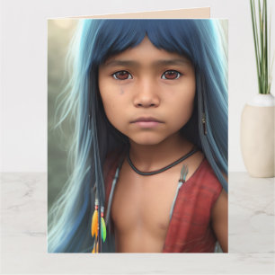 NATIVE AMERICAN INDIAN BOY ART BIRTHDAY CARDS