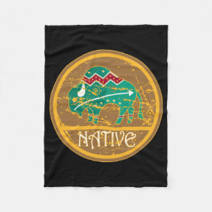Native American Indian Buffalo Fleece Blanket
