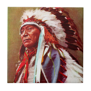 Native American Indian Cheif   Ceramic Tile