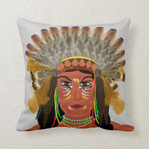 Native American Indian Chief Cushion
