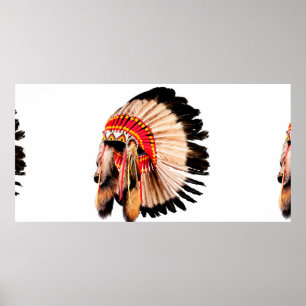 native american indian chief headdress (indian chi poster