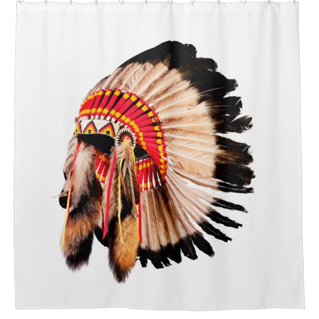 native american indian chief headdress (indian chi shower curtain (Front)