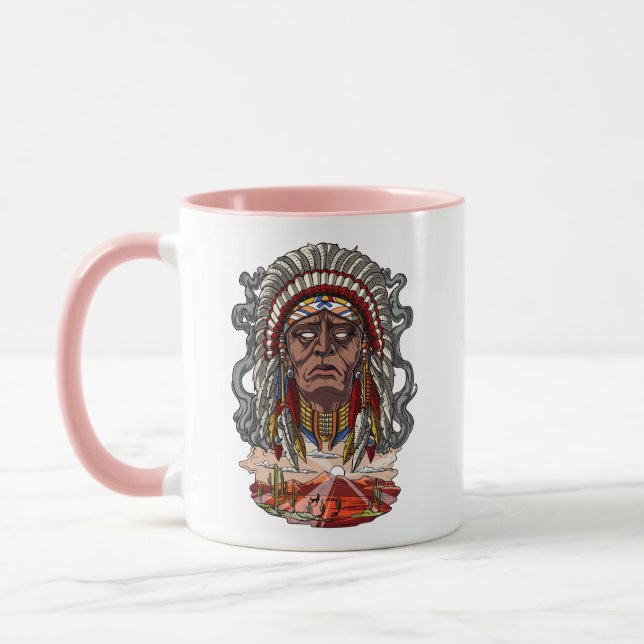 Native American Indian Chief Headdress Mug (Left)