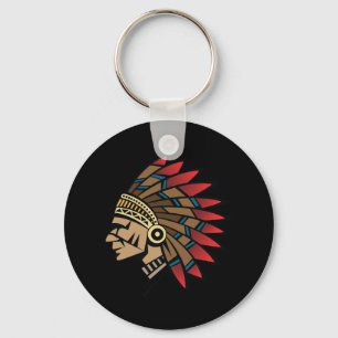 Native American Indian Chief Key Ring