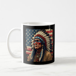 Native American Indian Chief Patriotic American  Coffee Mug