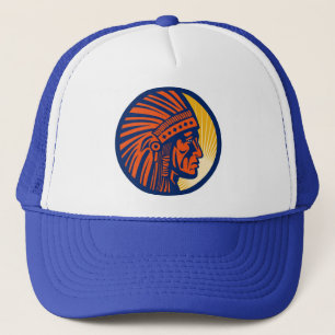 native american indian chief  side view trucker hat