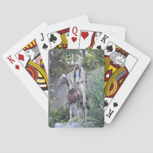 Native American Indian Chief with Horse image Playing Cards