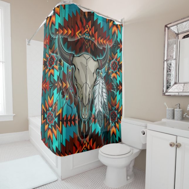 Native American Indian Chiefs 02 Shower Curtain (In Situ)