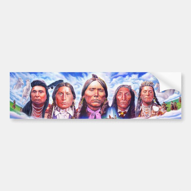 native american indian chiefs bumper sticker (Front)