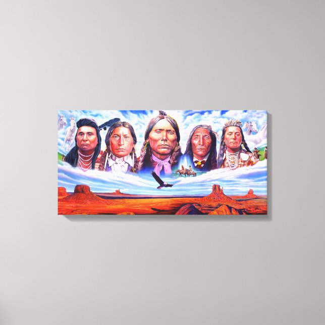 native american indian chiefs by serdar hizli canvas print (Front)