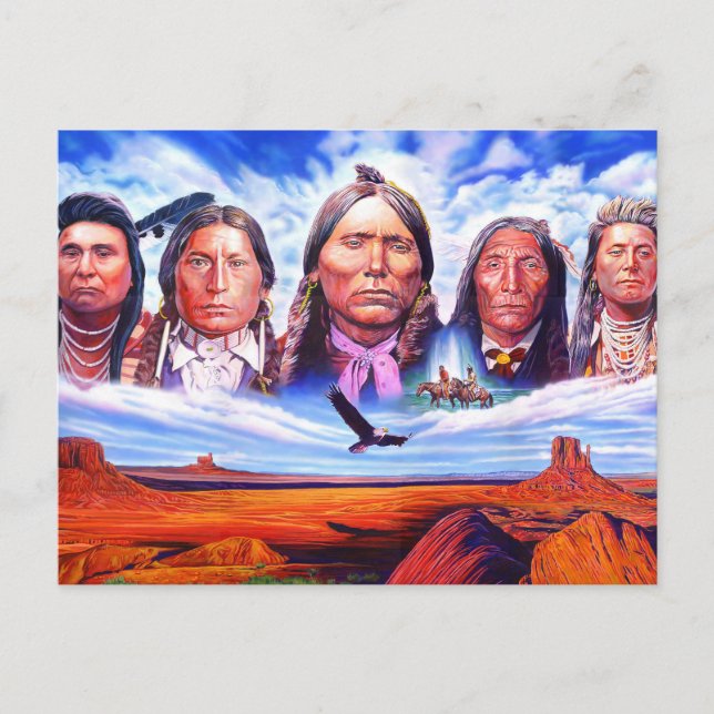 native american indian chiefs postcard (Front)