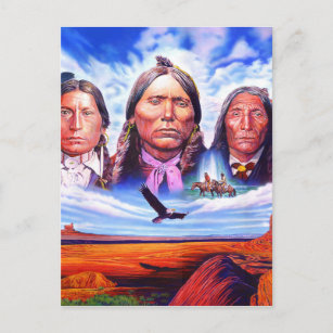 native american indian chiefs postcard