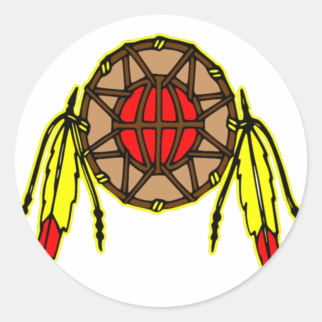 Native American Indian Classic Round Sticker (Front)