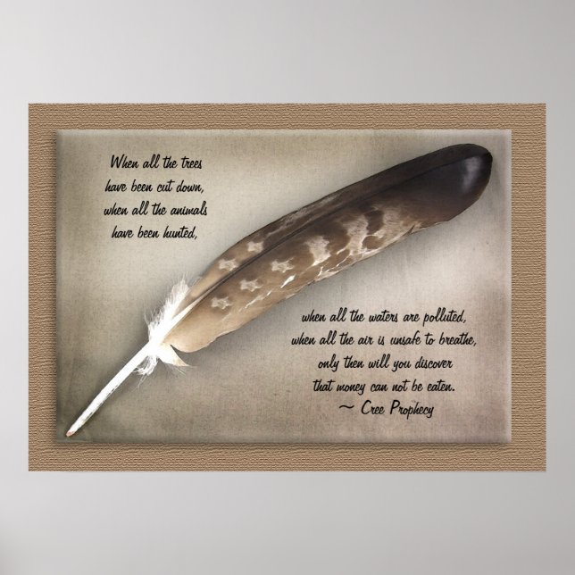 Native American Indian Cree Prophecy eagle feather Poster (Front)