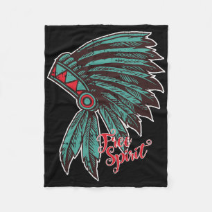Native American Indian Free Spirit Awesome Hallowe Fleece Blanket