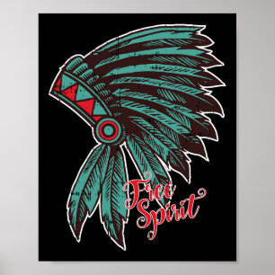 Native American Indian Free Spirit Awesome Hallowe Poster