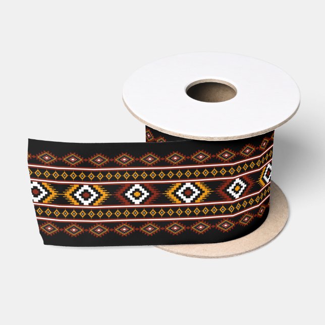 Native American Indian Geometric Pattern Satin Ribbon (Spool)