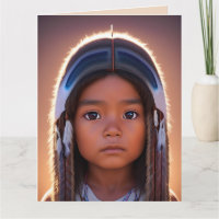NATIVE AMERICAN INDIAN GIRL ART BIRTHDAY CARDS