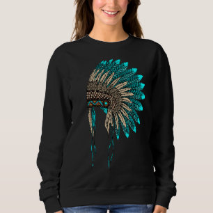 Native American Indian Headdress Costume Jewellery Sweatshirt