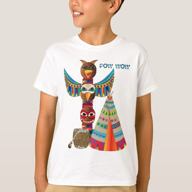 NATIVE AMERICAN INDIAN IMAGES ON KID'S T-Shirt (Front)