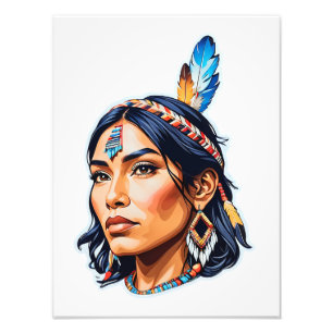 Native American Indian Lady Photo Print