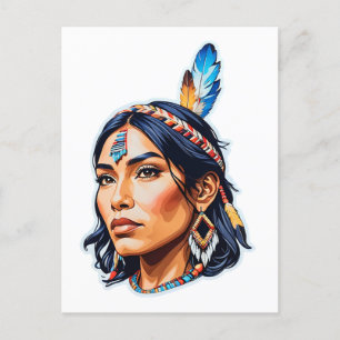 Native American Indian Lady Postcard