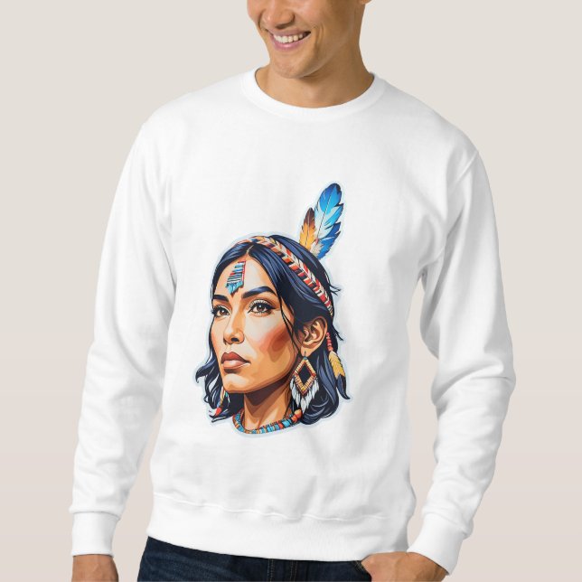 Native American Indian Lady Sweatshirt (Front)