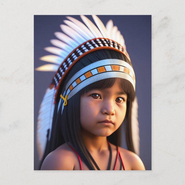 NATIVE AMERICAN INDIAN LITTLE BOY ART Postcards (Front)