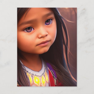 NATIVE AMERICAN INDIAN LITTLE GIRL ART Postcards