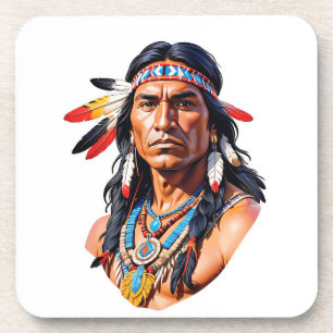 Native American Indian Man Coaster