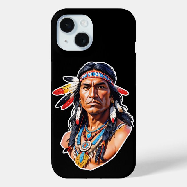 Native American Indian Man iPhone Case (Back)