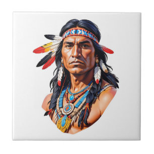 Native American Indian Man Tile
