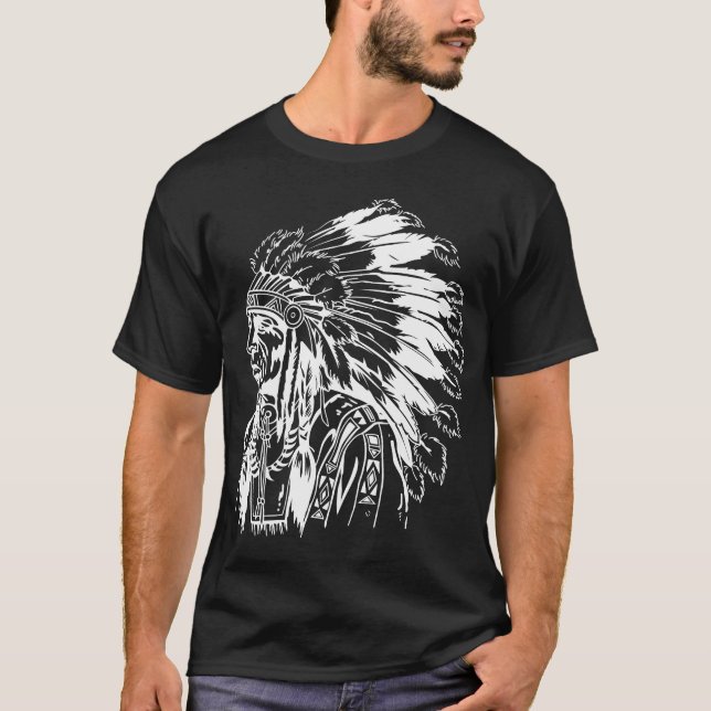 Native American indian men T-Shirt (Front)