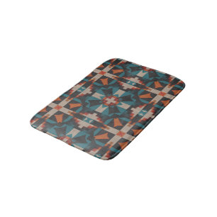 Native American Indian Modern Mosaic Tribe Pattern Bath Mat