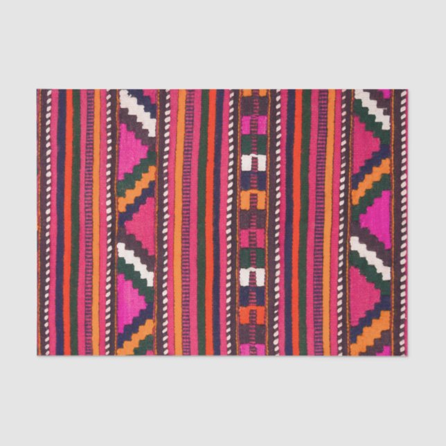 Native American Indian pink texture design Tissue Paper (Front)