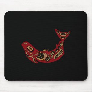 Native american indian salmon fish totem pacific mouse mat